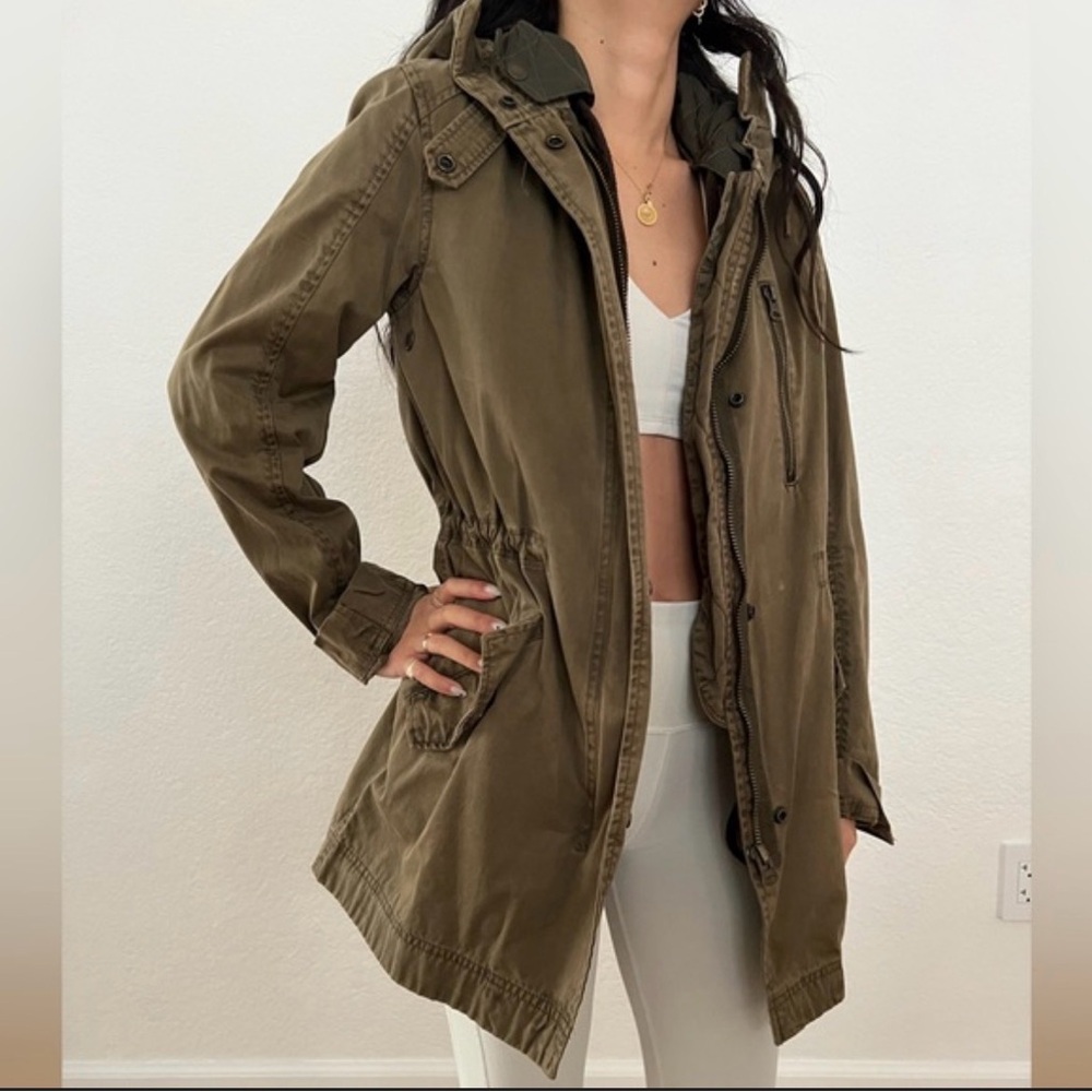 Zara Woman Green Khaki Utility Jacket Size Small